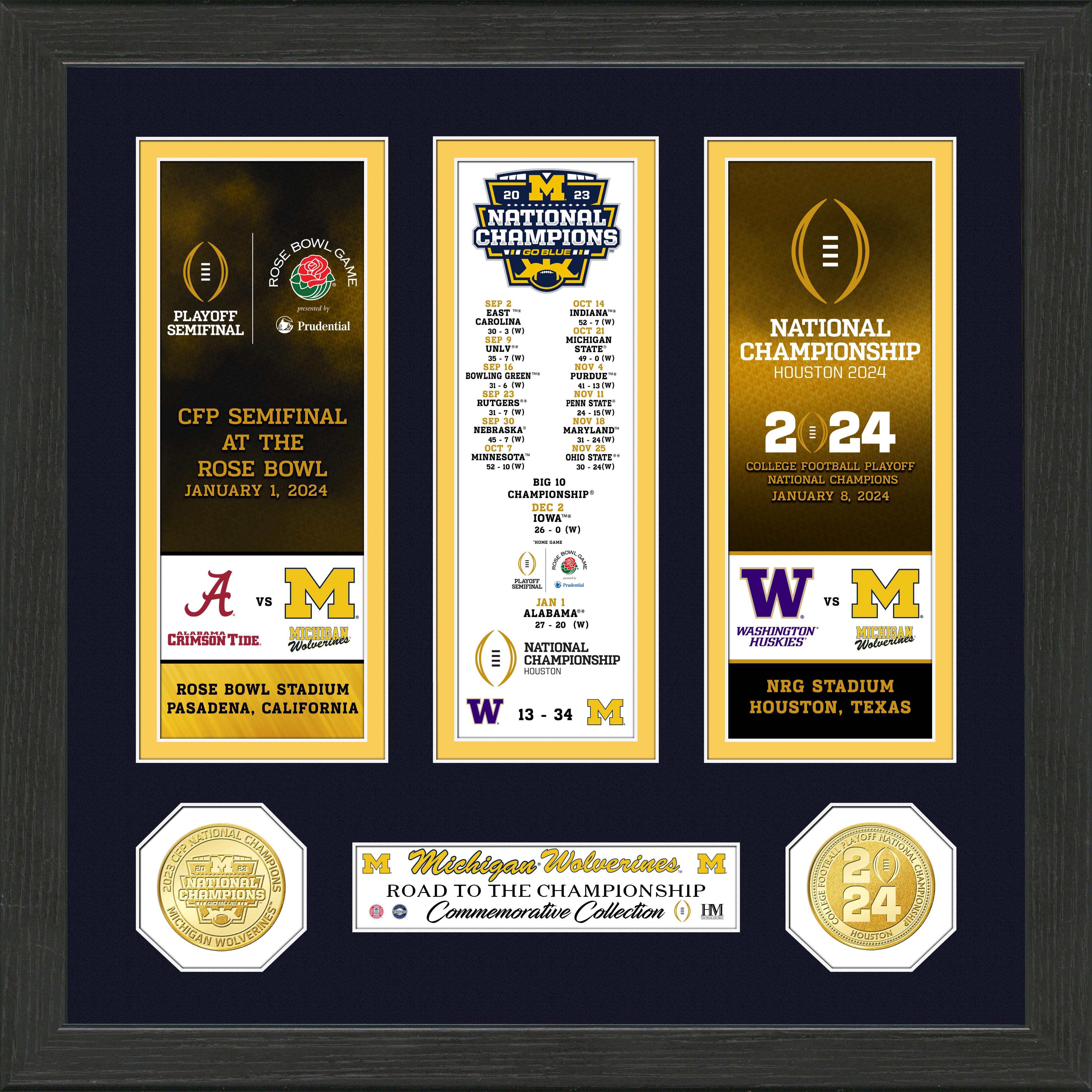 Michigan Wolverines Road to the 2023 CFP Championship Bronze Coin Phot