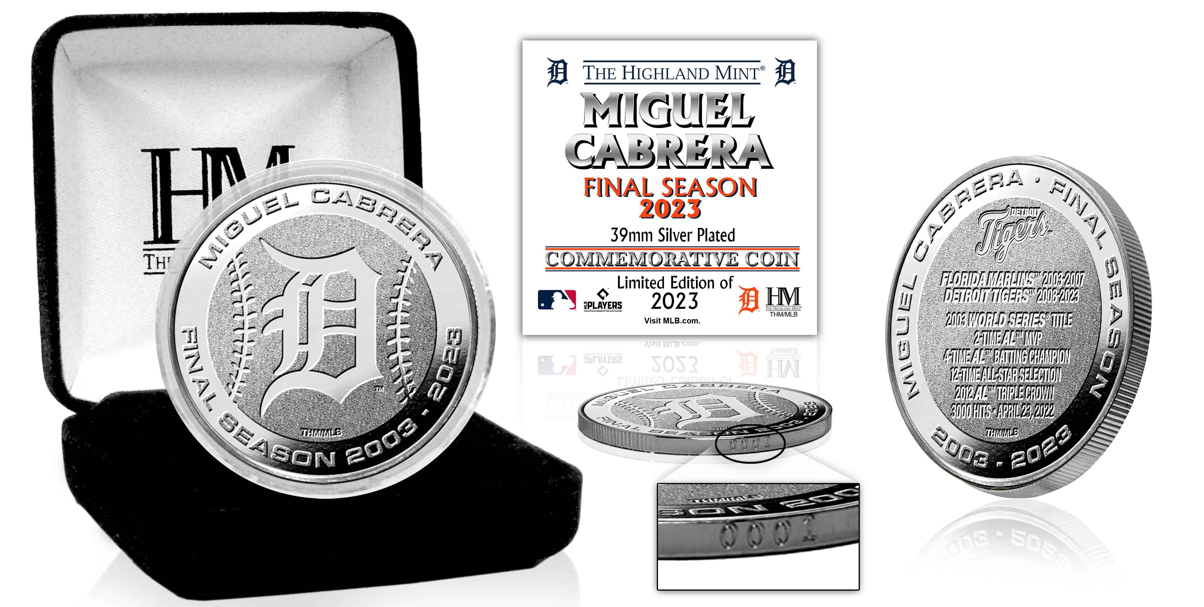 Miguel Cabrera Final Season Career Timeline Silver Coin Pano Photo Mint