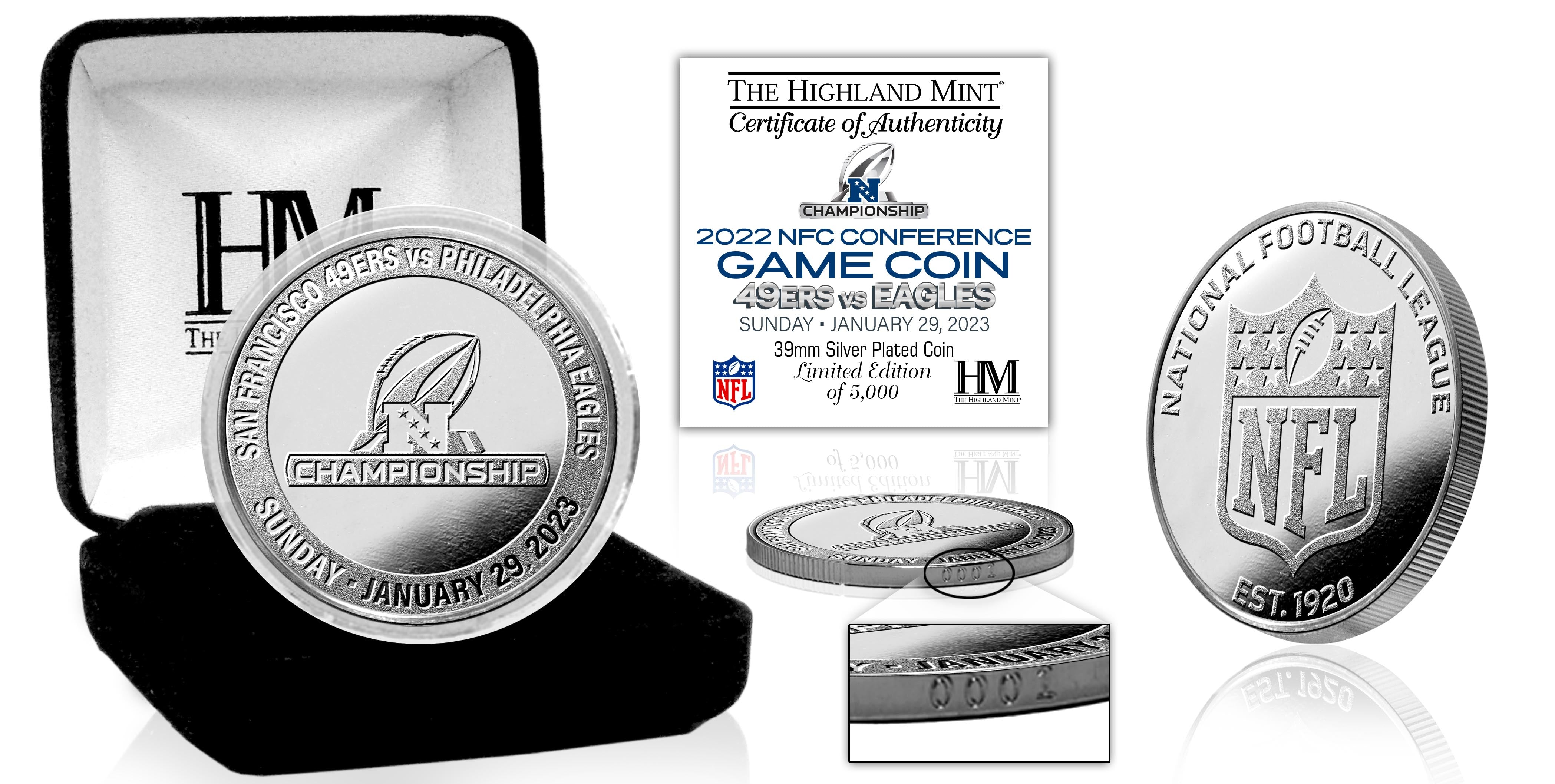 49ers Eagles 2022 NFC Championship Game Silver Flip Coin