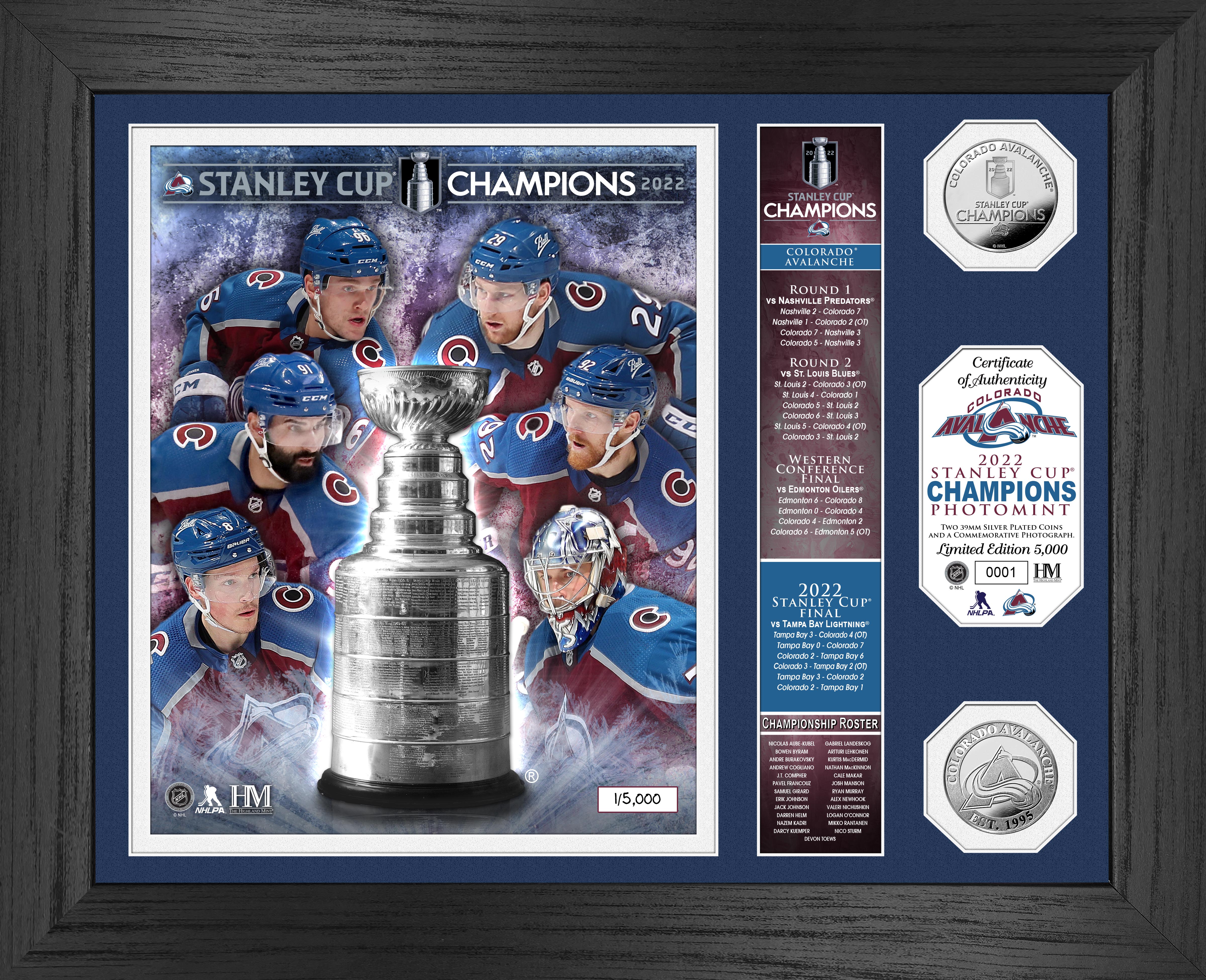 2022 Colorado Avalanche Stanley Cup Champions Etched Wine