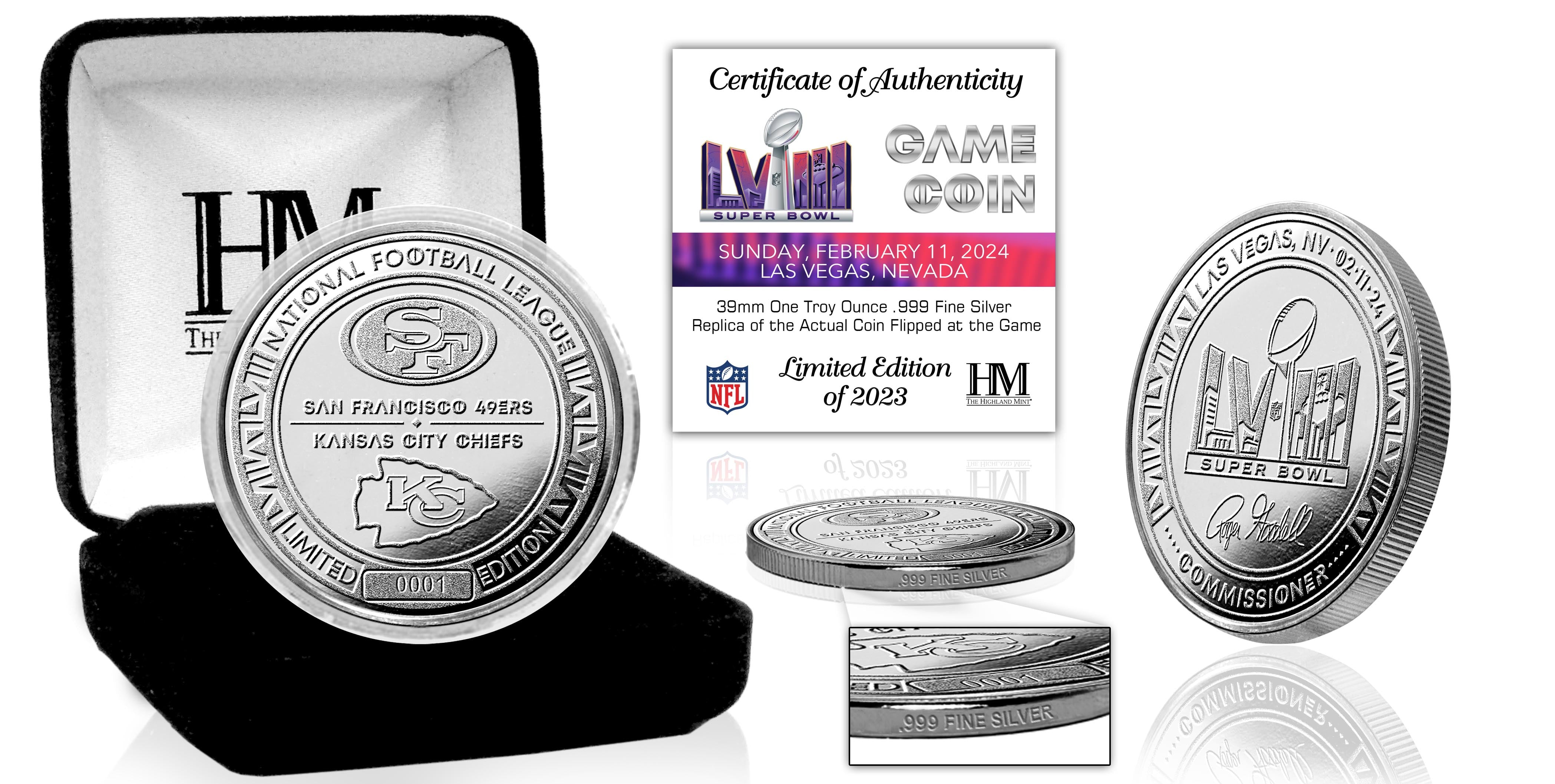 49ers v. Chiefs Super Bowl LVIII Official 1oz .999 Fine Silver