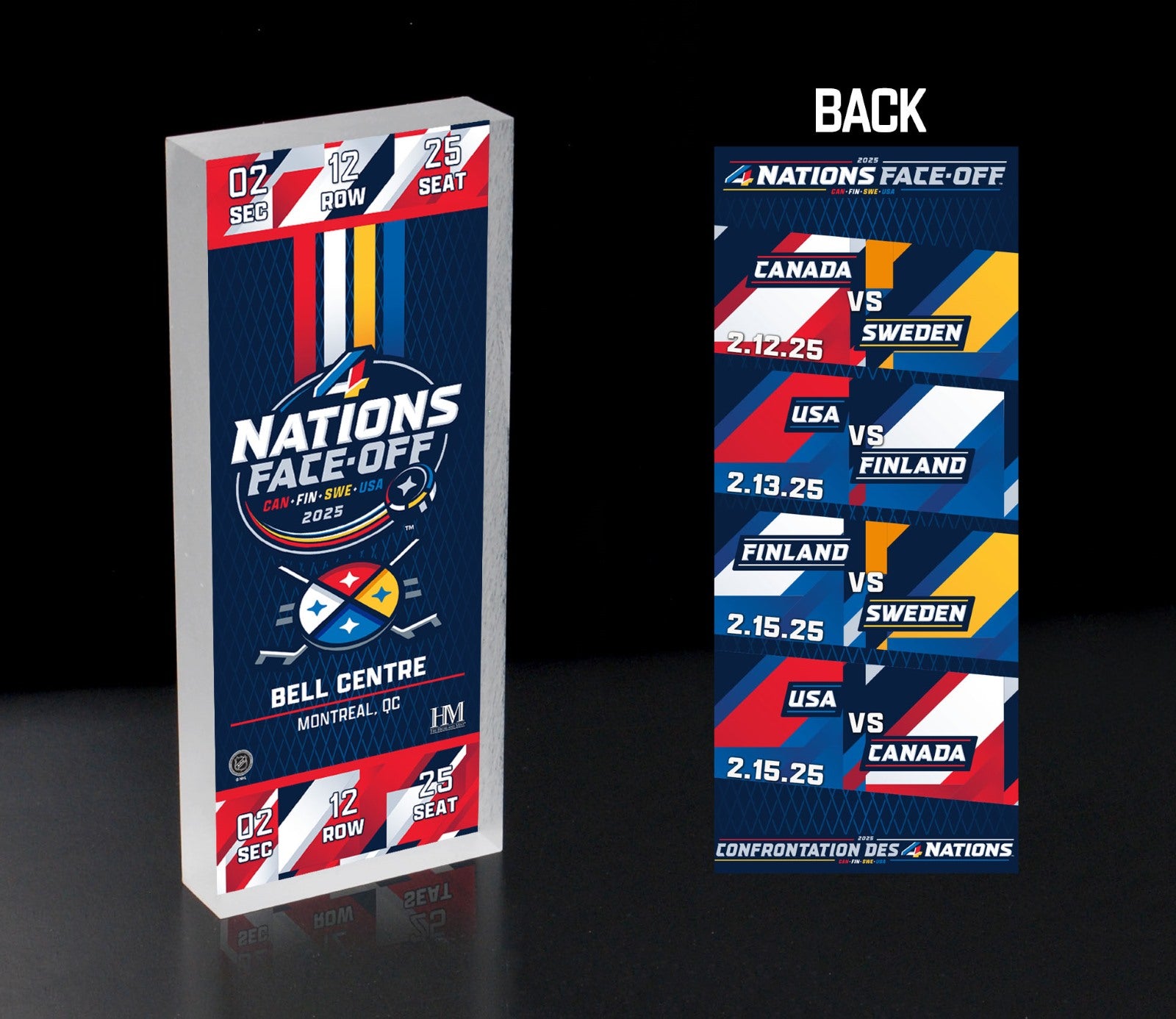 4  Nations Face Off Montreal Ticket Acrylic BlocKart