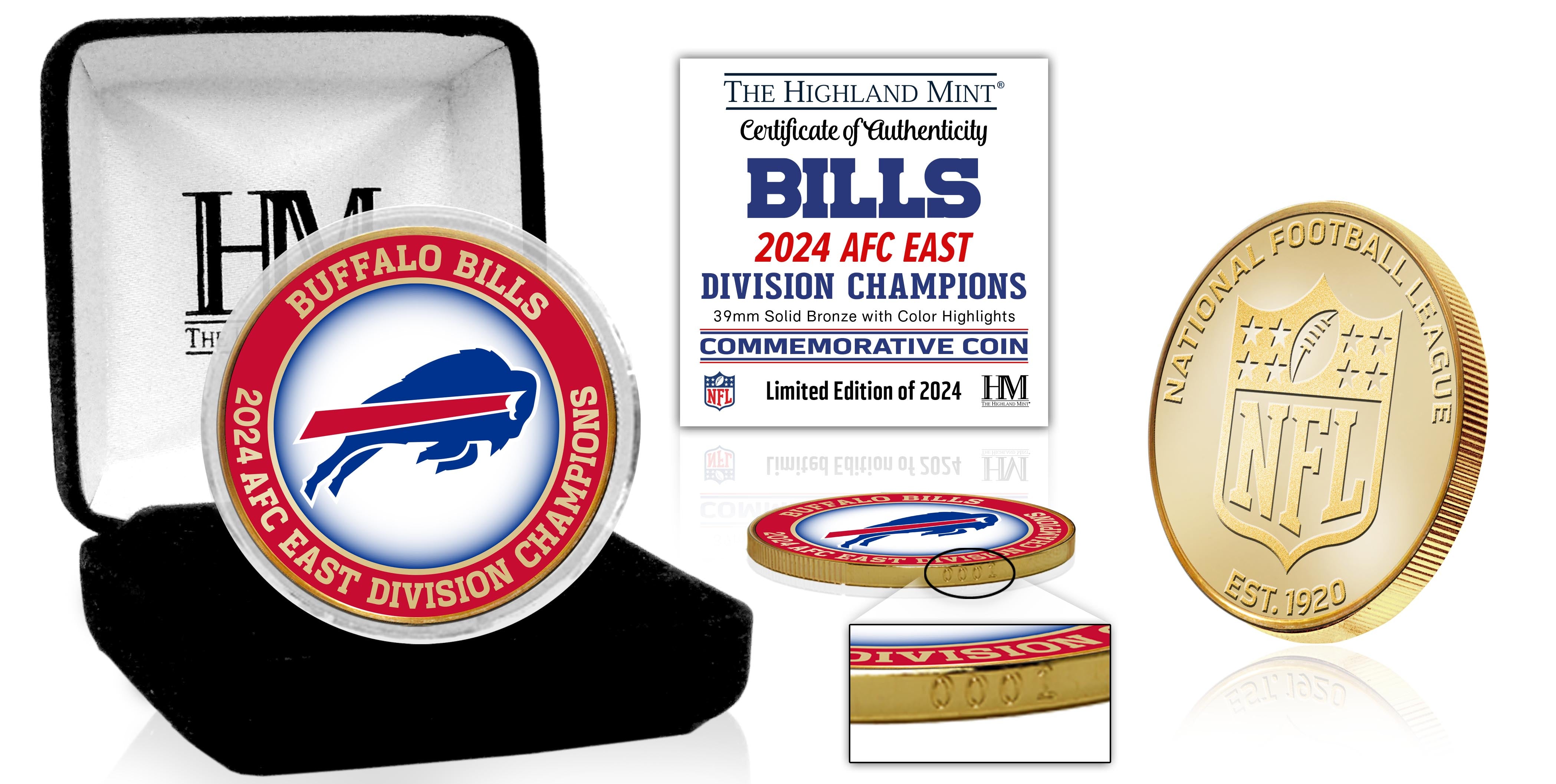 Buffalo Bills AFC East Division Champions Bronze Color Coin