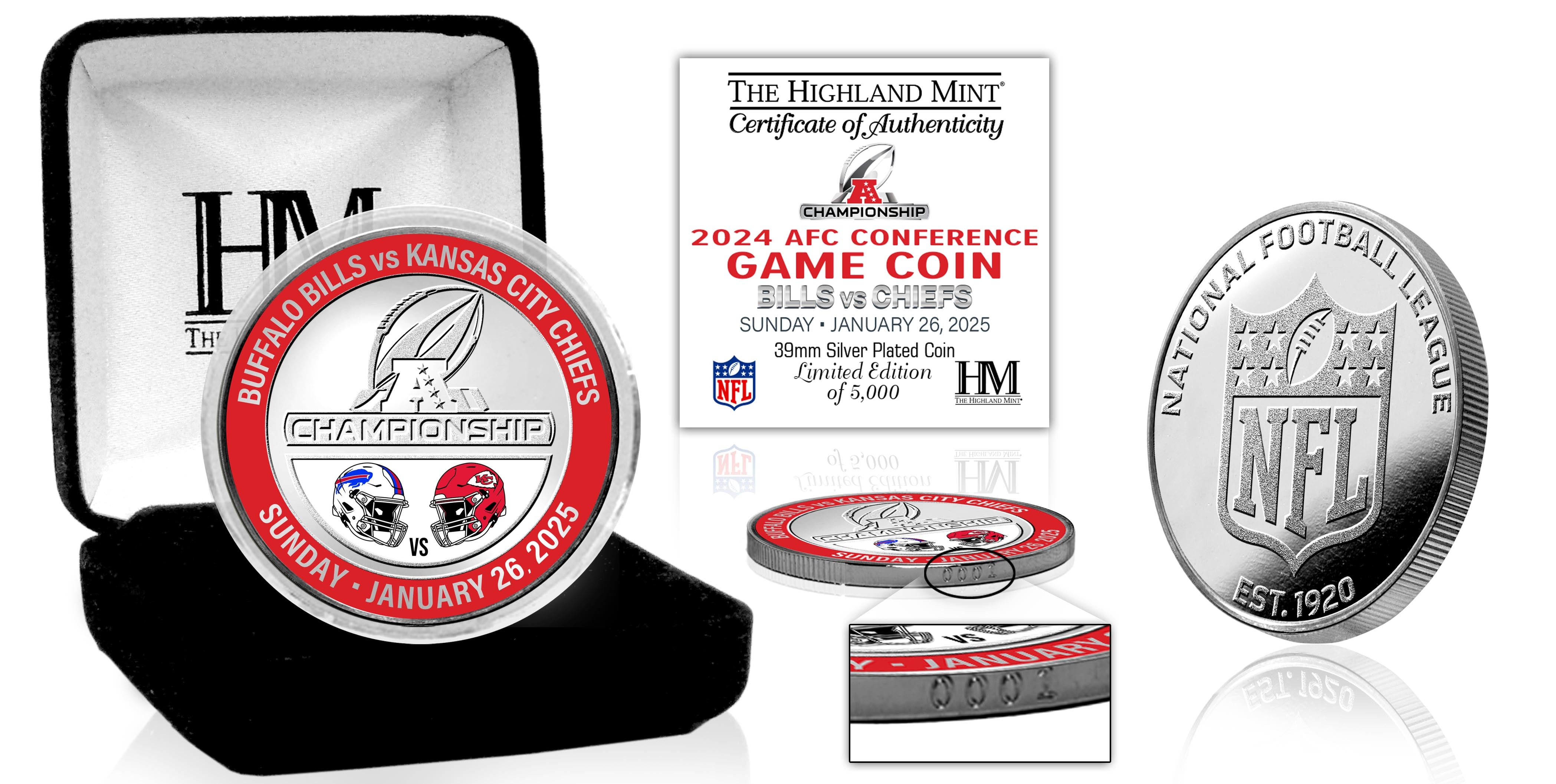 Bills vs Chiefs AFC Championship Game Silver Flip Coin