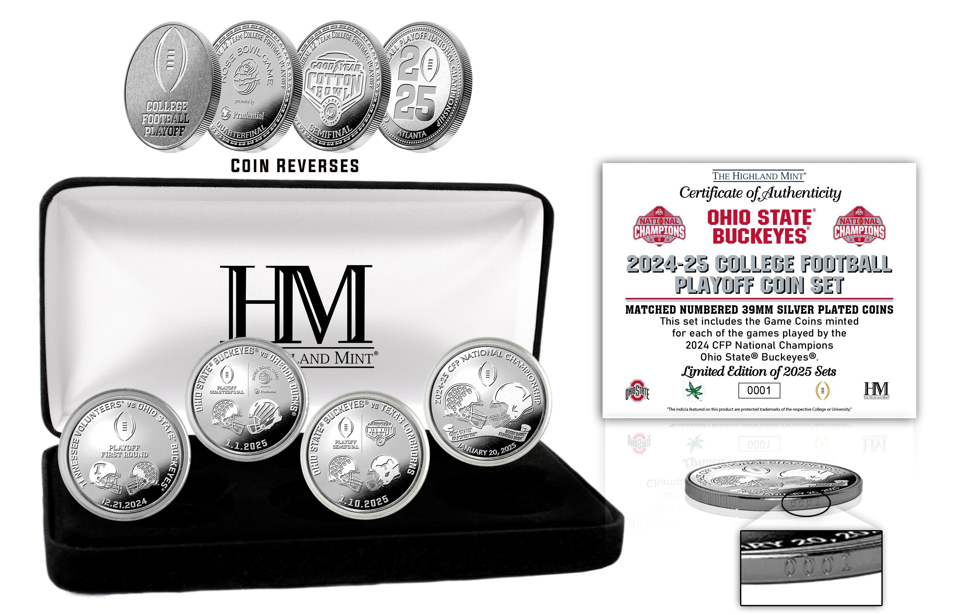 Ohio State Buckeyes 2024-25 CFP National Champions Silver Game Coin Set