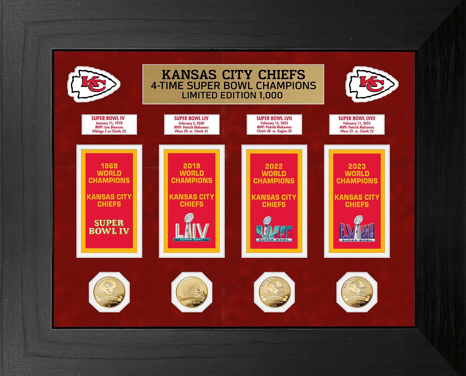 Kansas City Chiefs Deluxe Banner Collection GOLD Coin Photo Mint