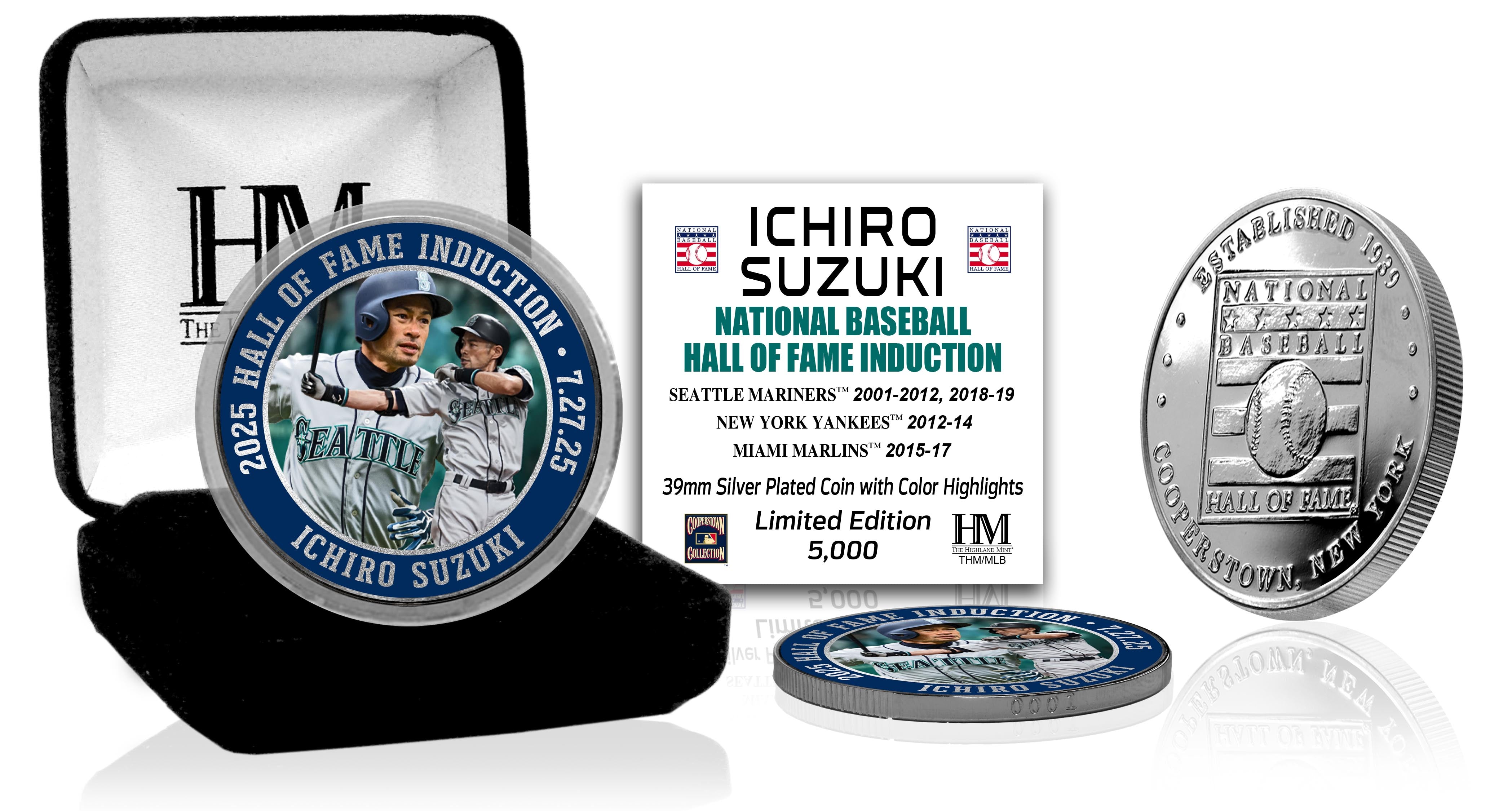 Ichiro Suzuki Hall of Fame Induction Silver Mint Coin