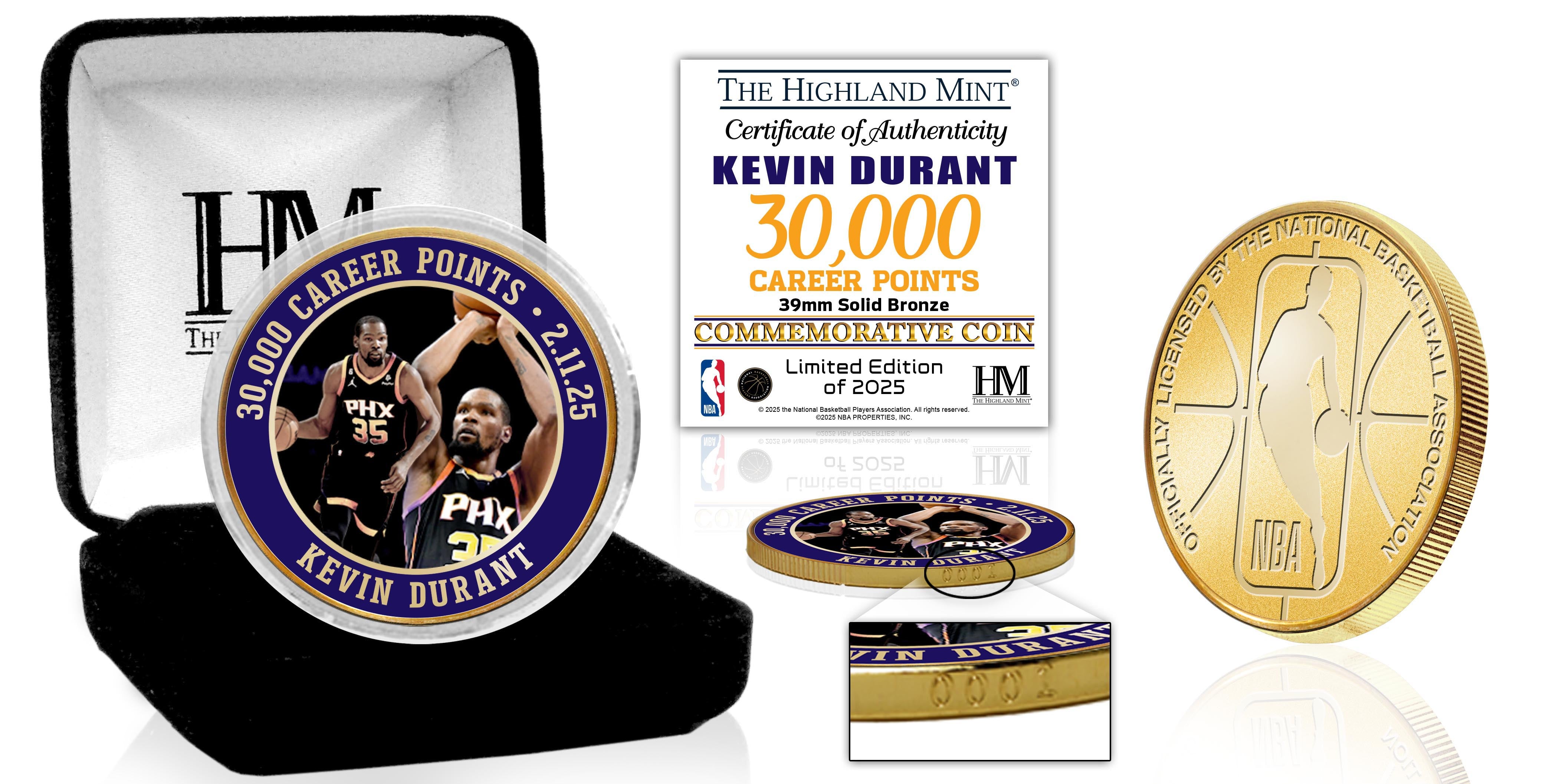 Kevin Durant 30,000 Career points Bronze Coin