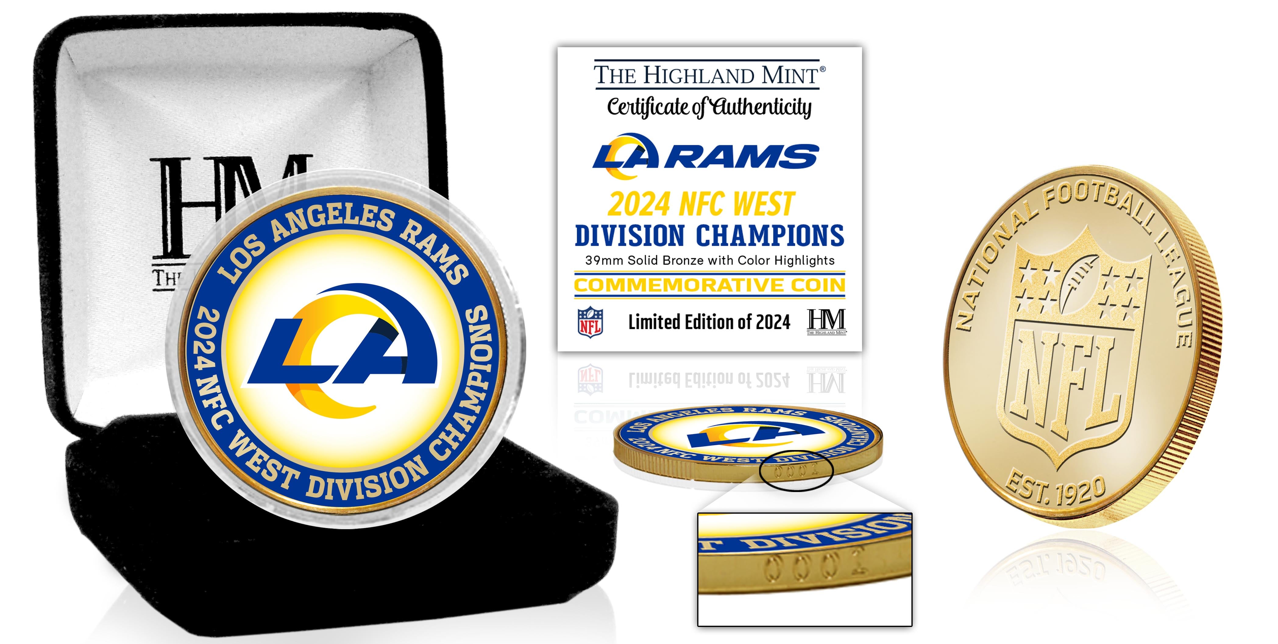 Los Angeles Rams NFC West Division Champions Bronze Color Coin