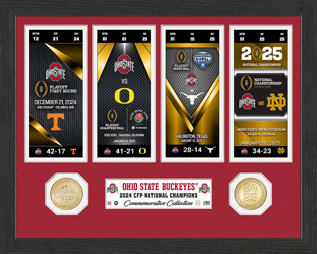 Ohio State Buckeyes Road to the 2024-25 CFP Championship Ticket Collection & Bronze Coin Photo Mint