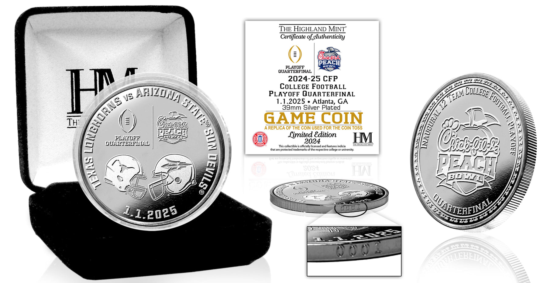 Peach Bowl 202425 CFP Quarterfinal Silver Game Coin