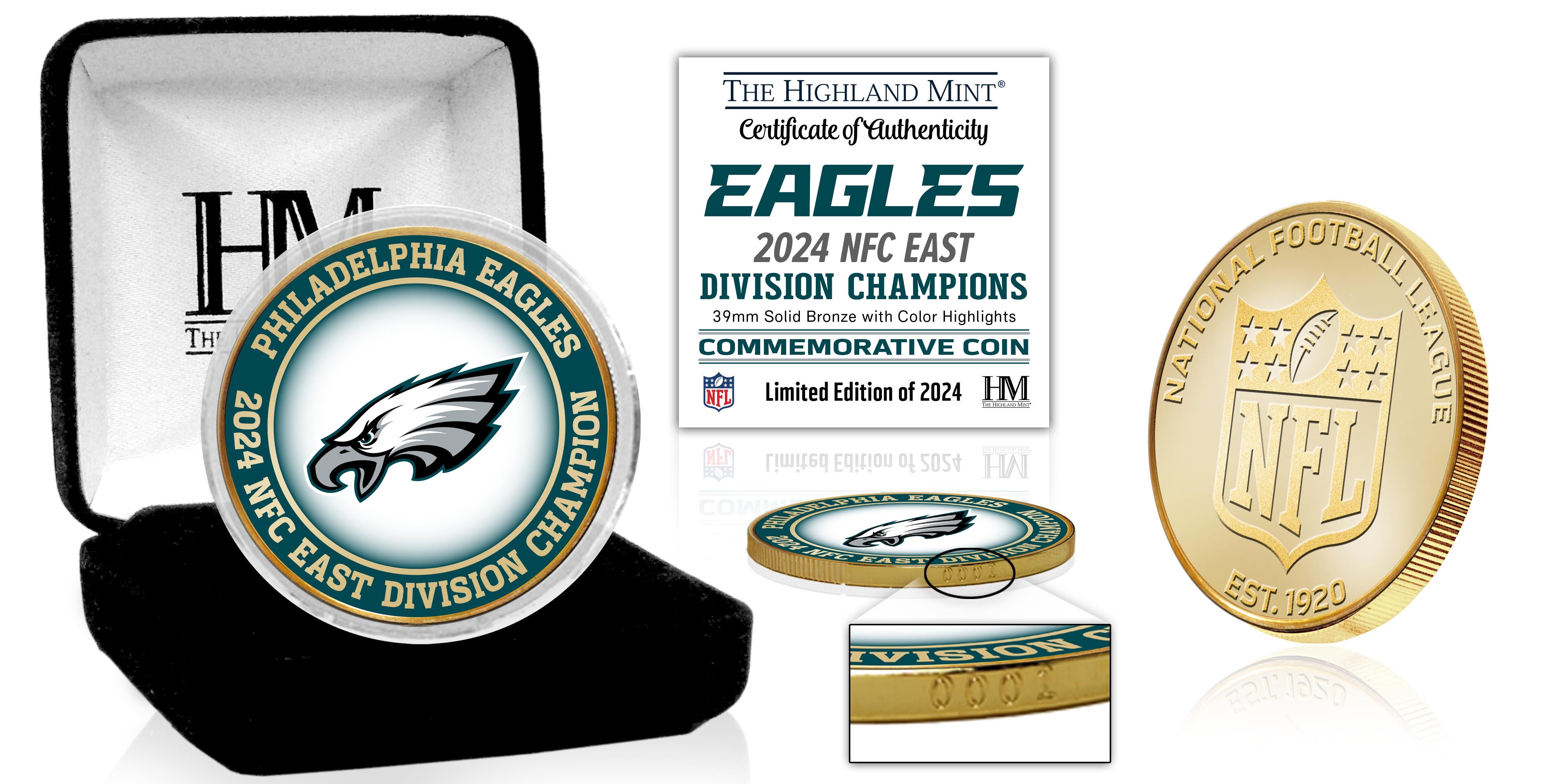 Philadelphia Eagles NFC East Division Champions Bronze Color Coin