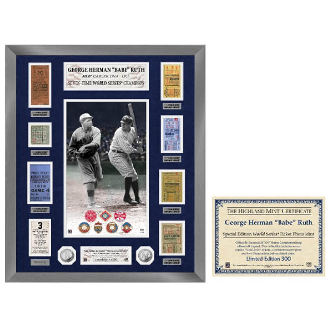 Babe Ruth 7x World Series Champion Special Edition Silver Coin Photo Mint