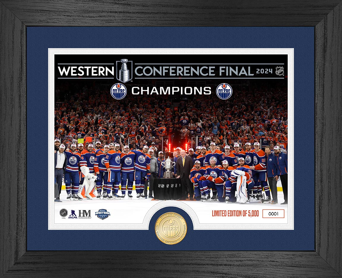 Edmonton Oilers 2024 NHL Western Conference Champions Celebration Photo Mint