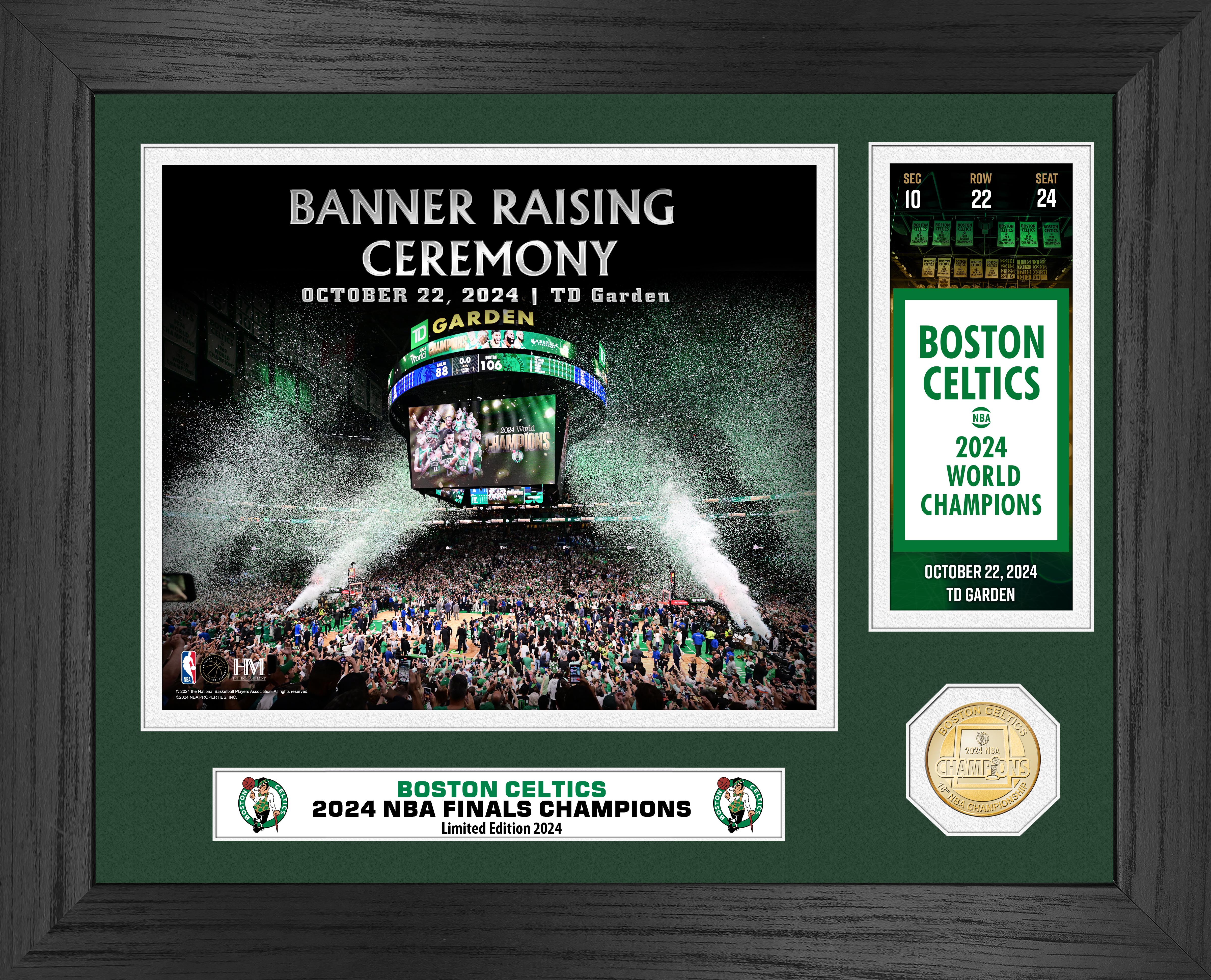 Boston Celtics 2024 NBA Championship Ticket Bronze Coin Photo Mint