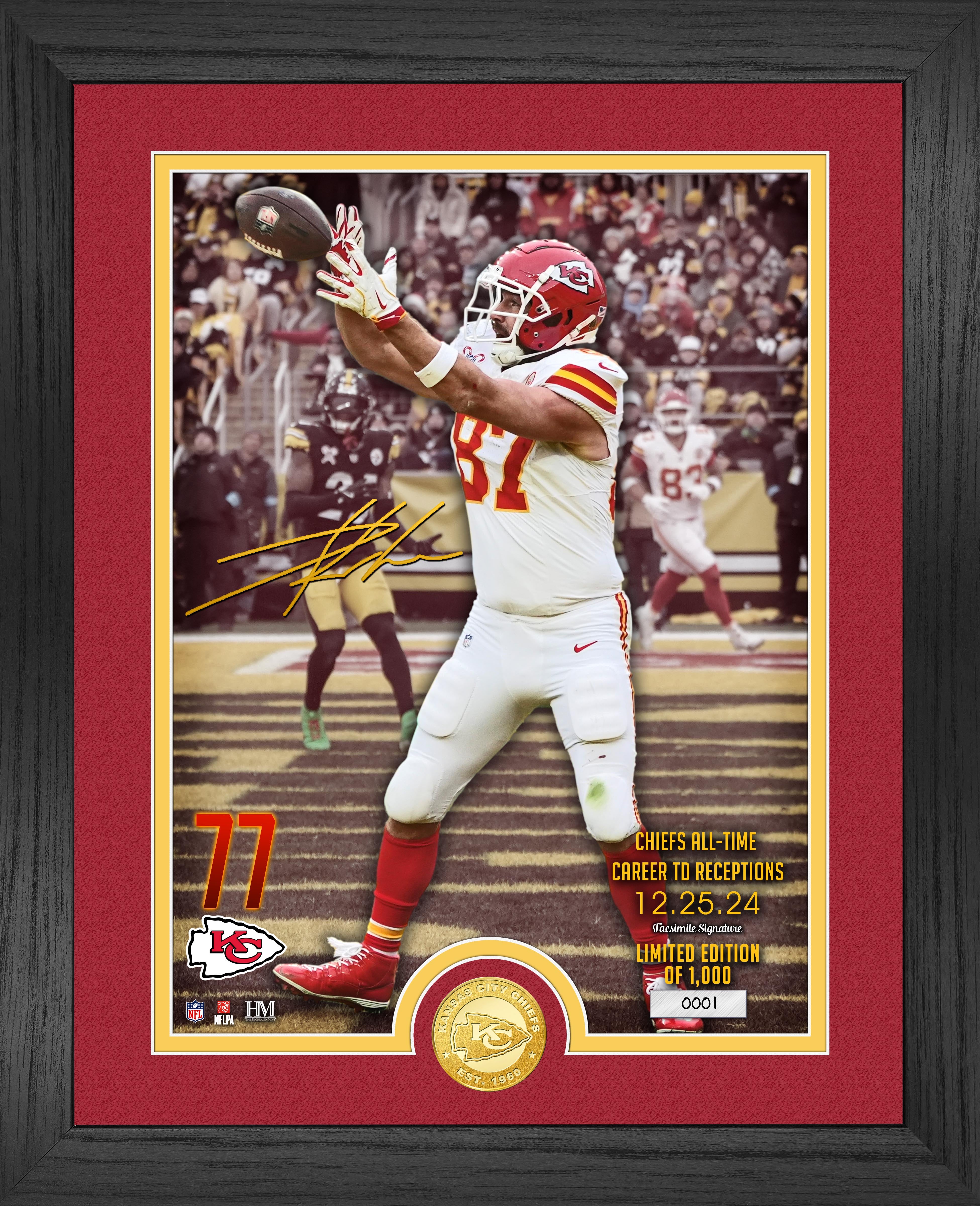 Travis Kelce Chiefs TD Pass Receiving Record Bronze Coin Photo Mint