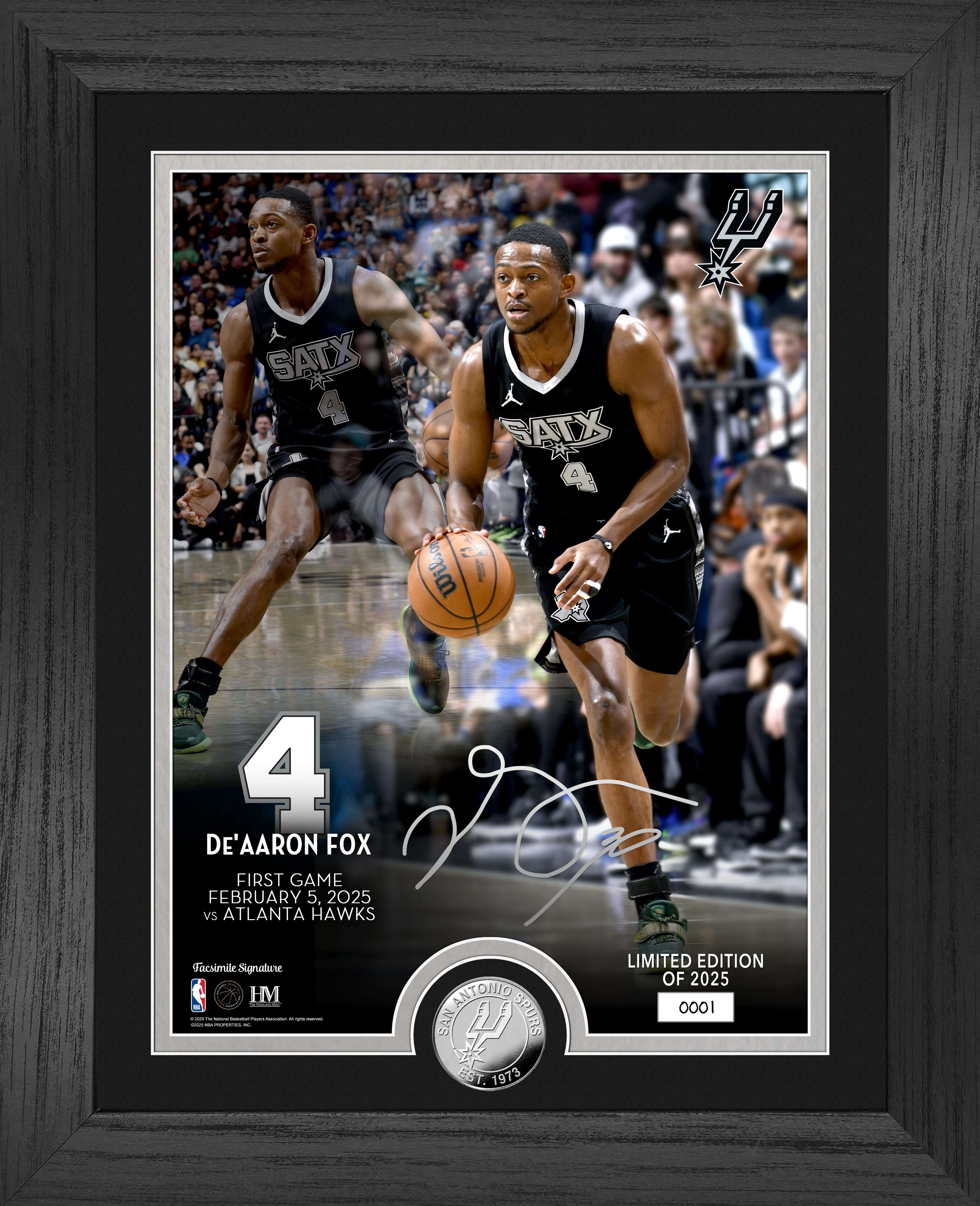 De'Aaron Fox San Antonio Spurs Silver Coin Photo Mint