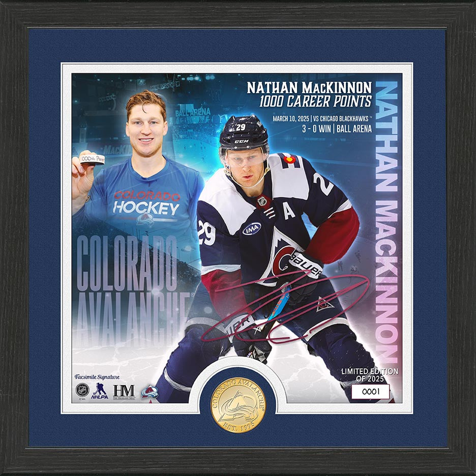 Nathan MacKinnon 1000 Career Points Bronze Coin Photo Mint