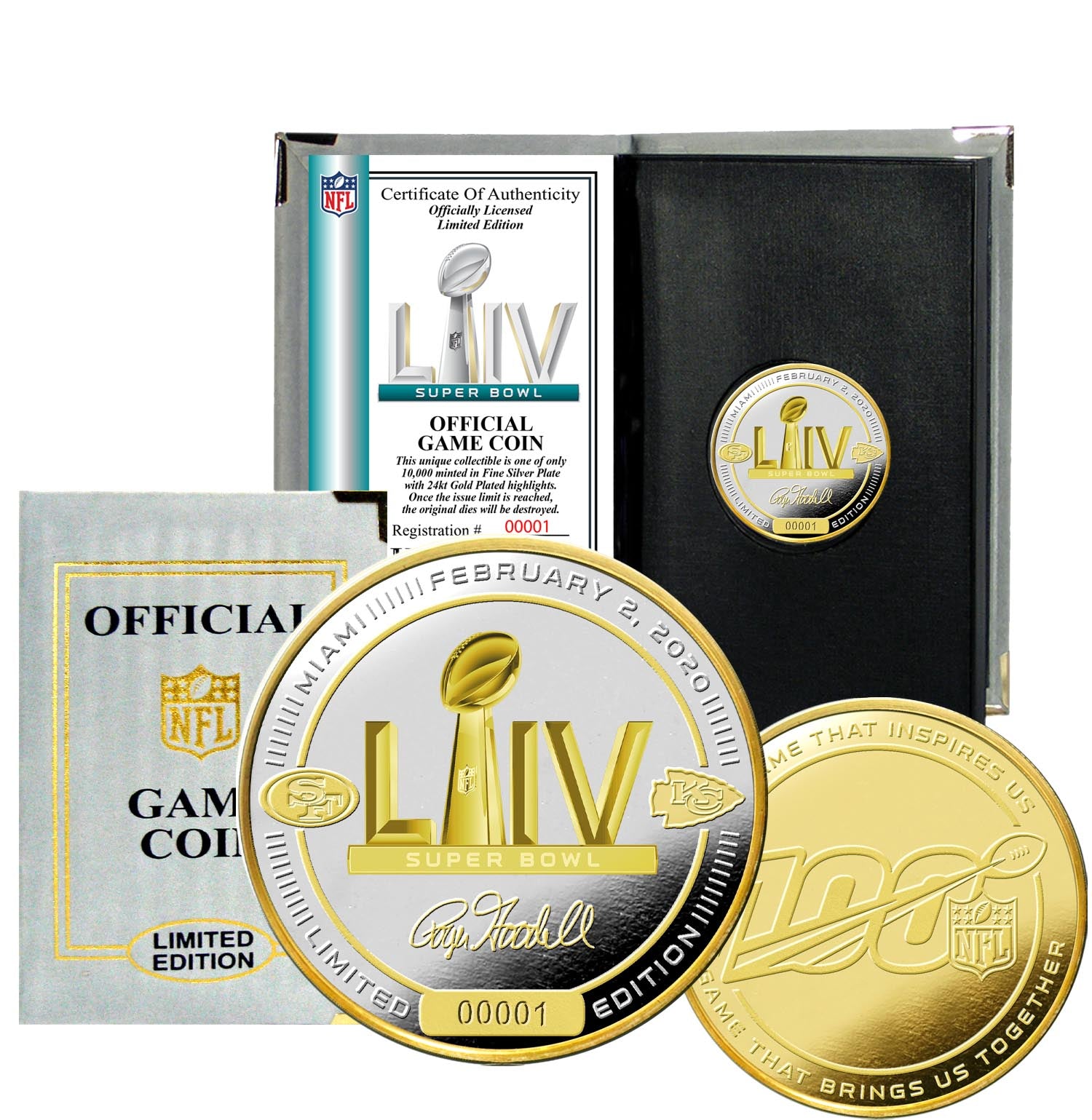 Super Bowl LIV 49ers vs Chiefs Gold and Silver 2-Tone Flip Coin