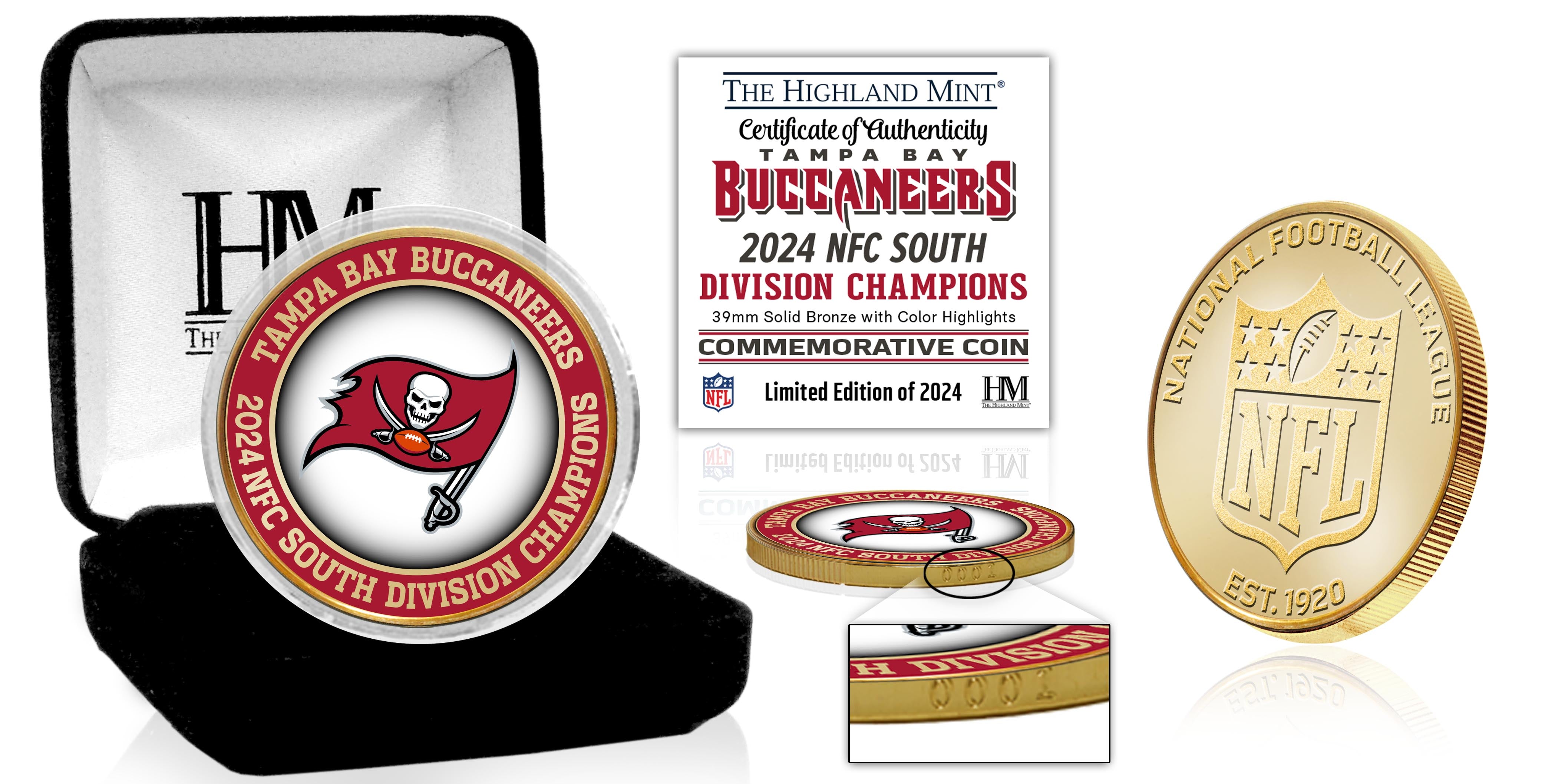 Tampa Bay Buccaneers NFC South Division Champions Bronze Color Coin