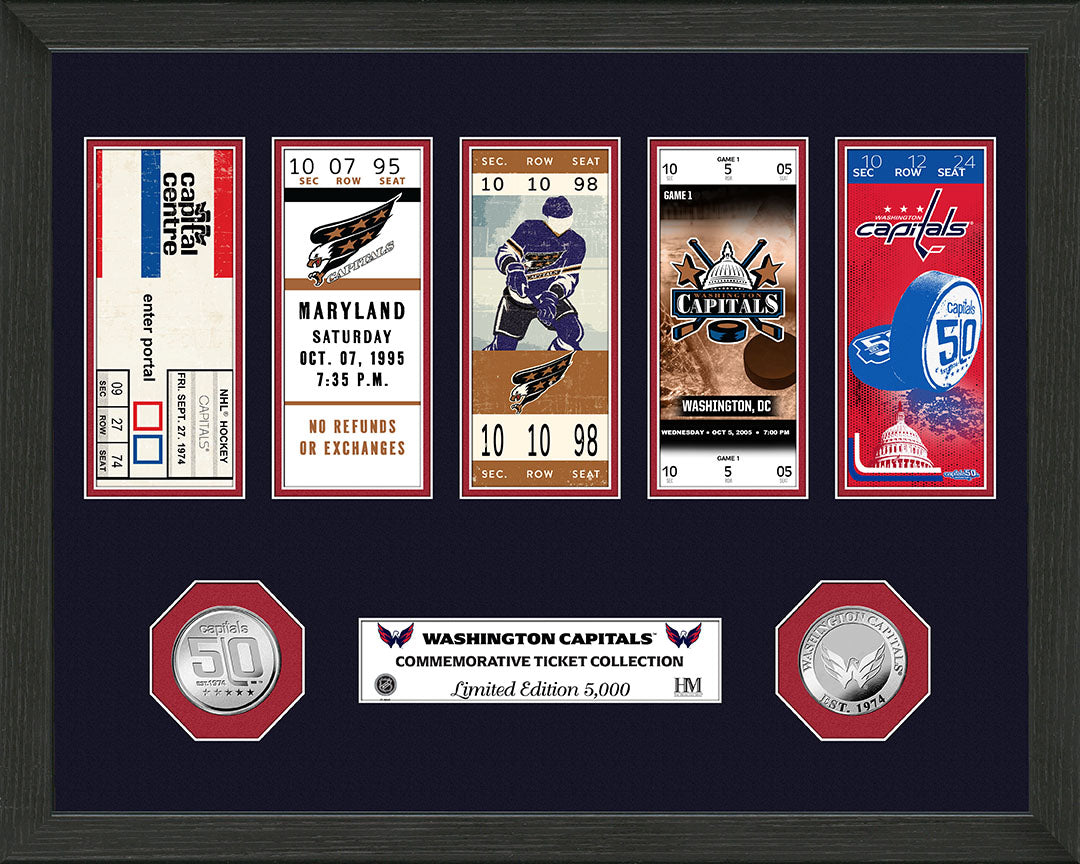 Washington Capitals 50th Anniversary Ticket Collection and Coin Photo Mint