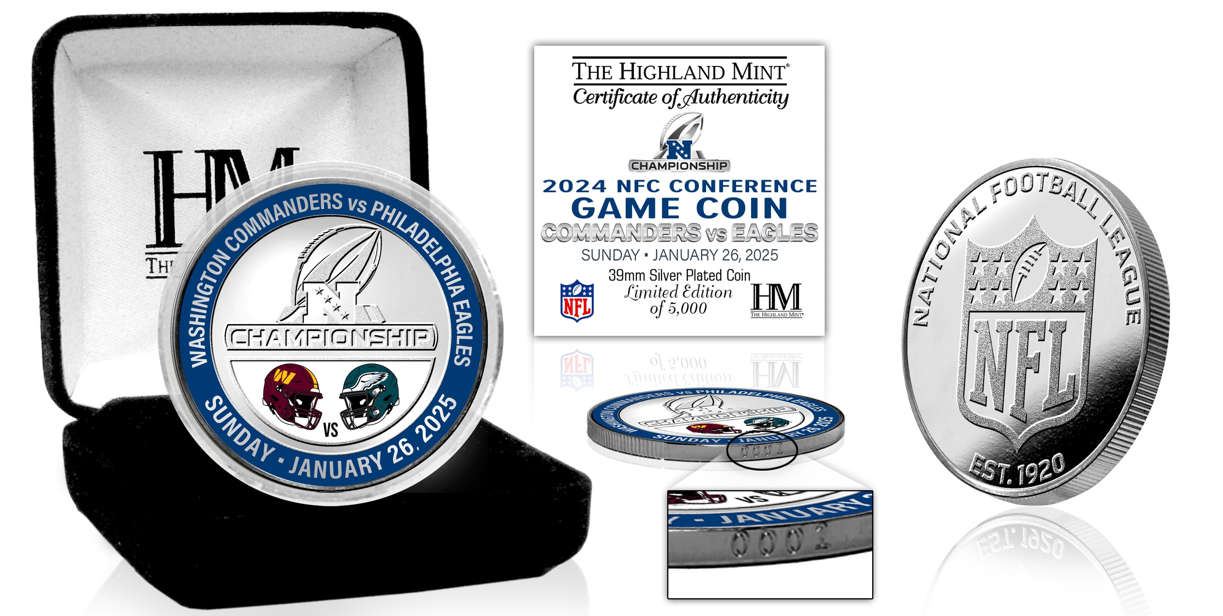 Commanders vs Eagles NFC Championship Game Silver Flip Coin