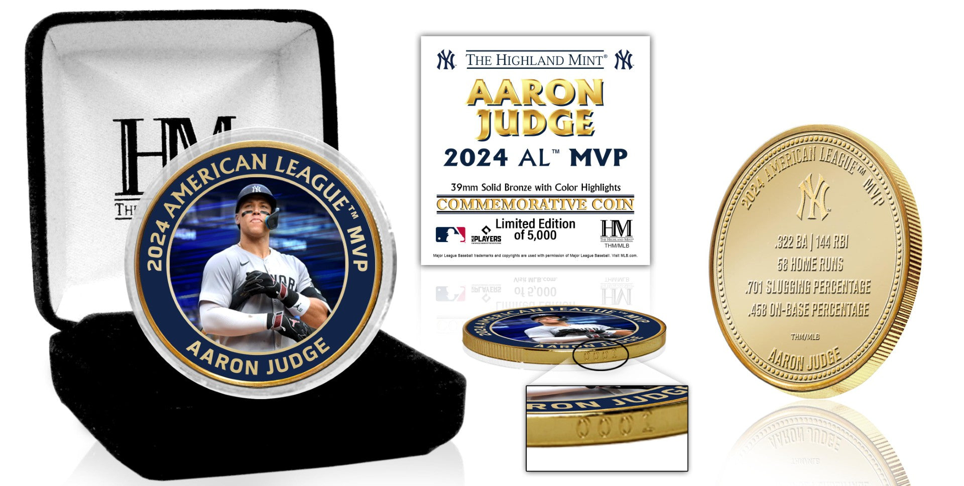 Aaron Judge 2024 American League MVP Bronze Coin