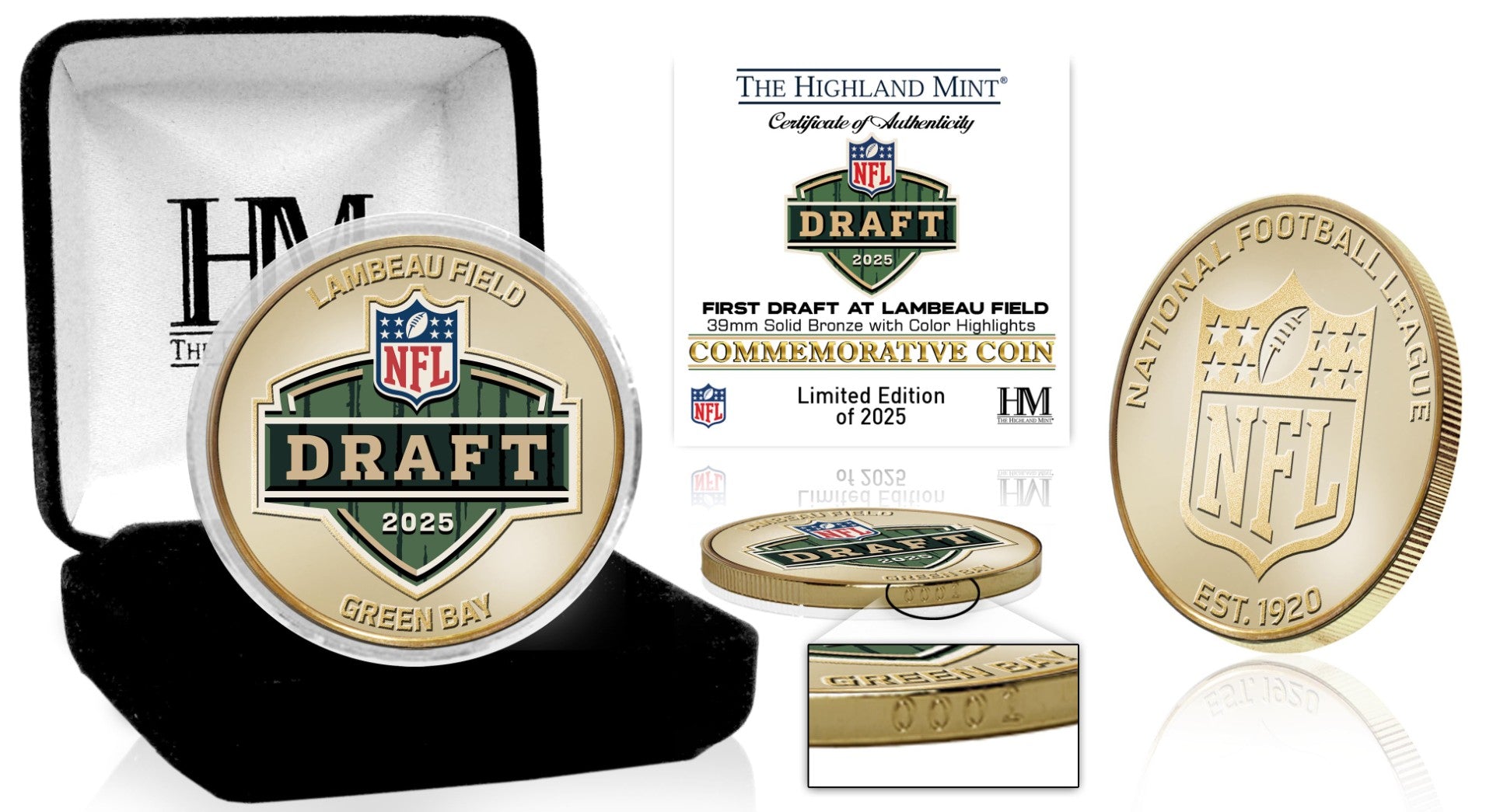 2025 NFL Draft at Lambeau Field Commemorative Bronze Color Coin