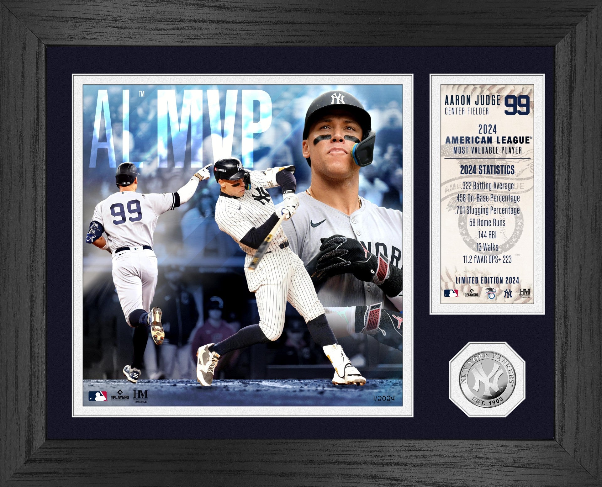 Aaron Judge MLB American League MVP Silver Coin Photo Mint