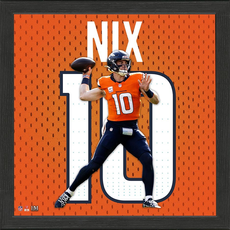 Bo Nix Broncos NFL Impact Jersey Frame