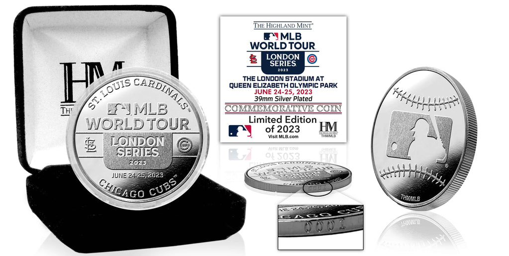 St. Louis Cardinals vs. Chicago Cubs Highland Mint 2023 MLB World Tour  London Series 13 x 16 Silver Coin Photo Mint