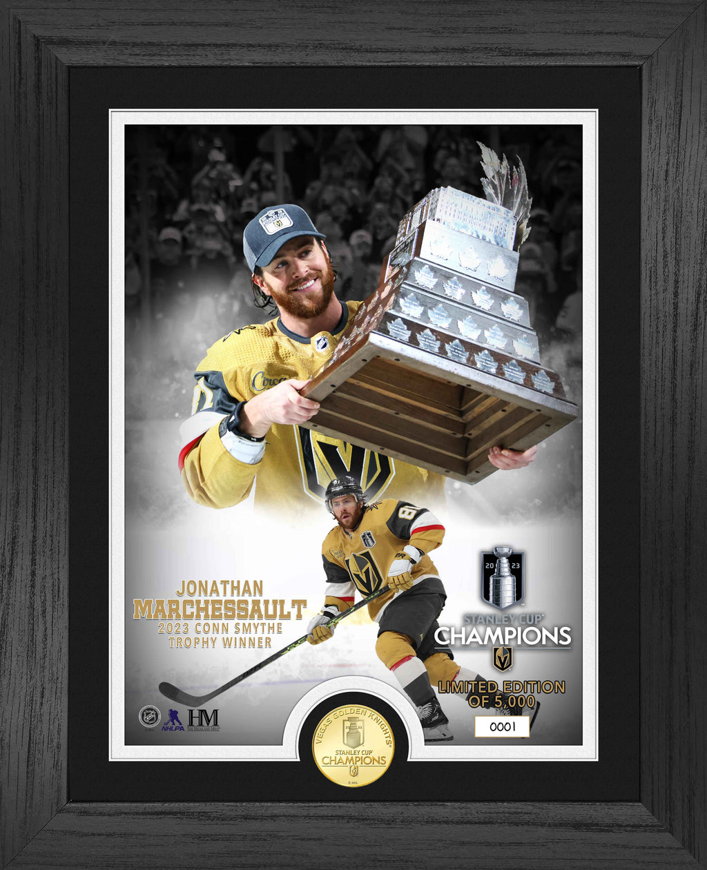 Highland Mint Vegas Golden Knights 2023 Stanley Cup Champions 13 x 16 Banner Raising Photo