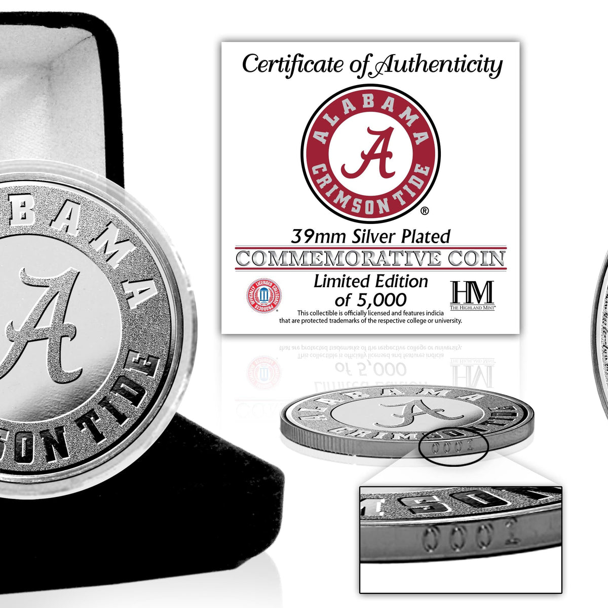 University of Alabama Crimson Tide Silver Mint Coin