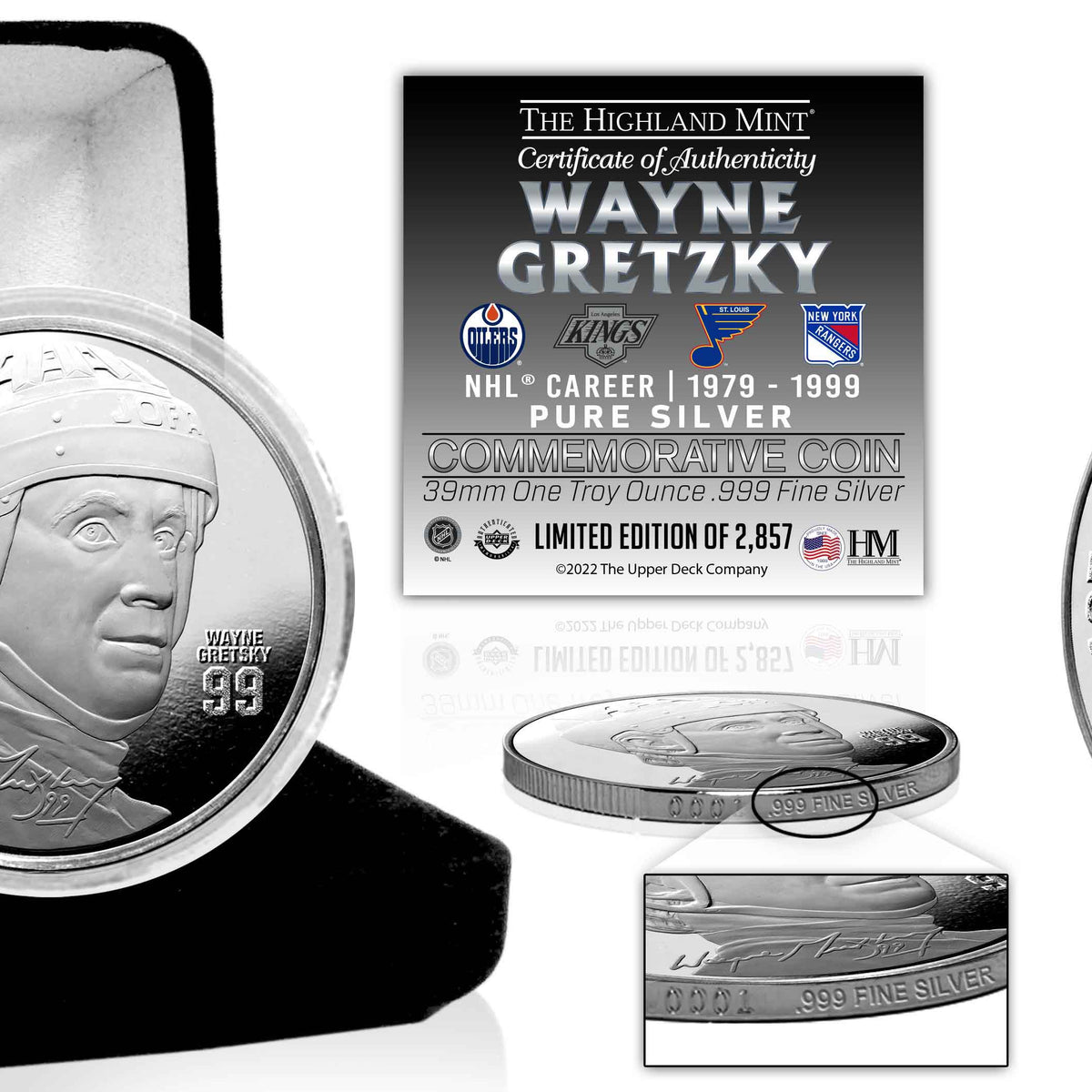 Highland Mint Edmonton Oilers Wayne Gretzky 4x Stanley Cup